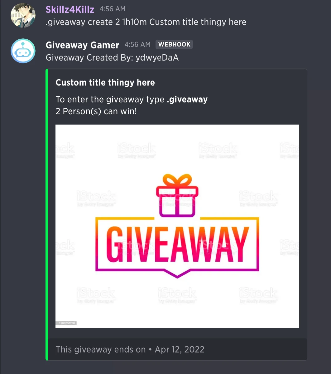 Giveaway Bot Discord 2022